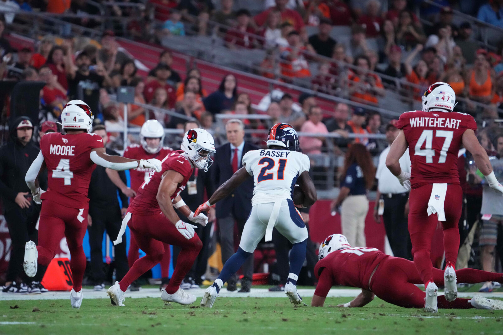 Denver Broncos cornerback K'Waun Williams (21) during the first