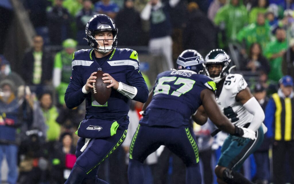 Drew Lock in 2023 with the Seattle Seahawks.