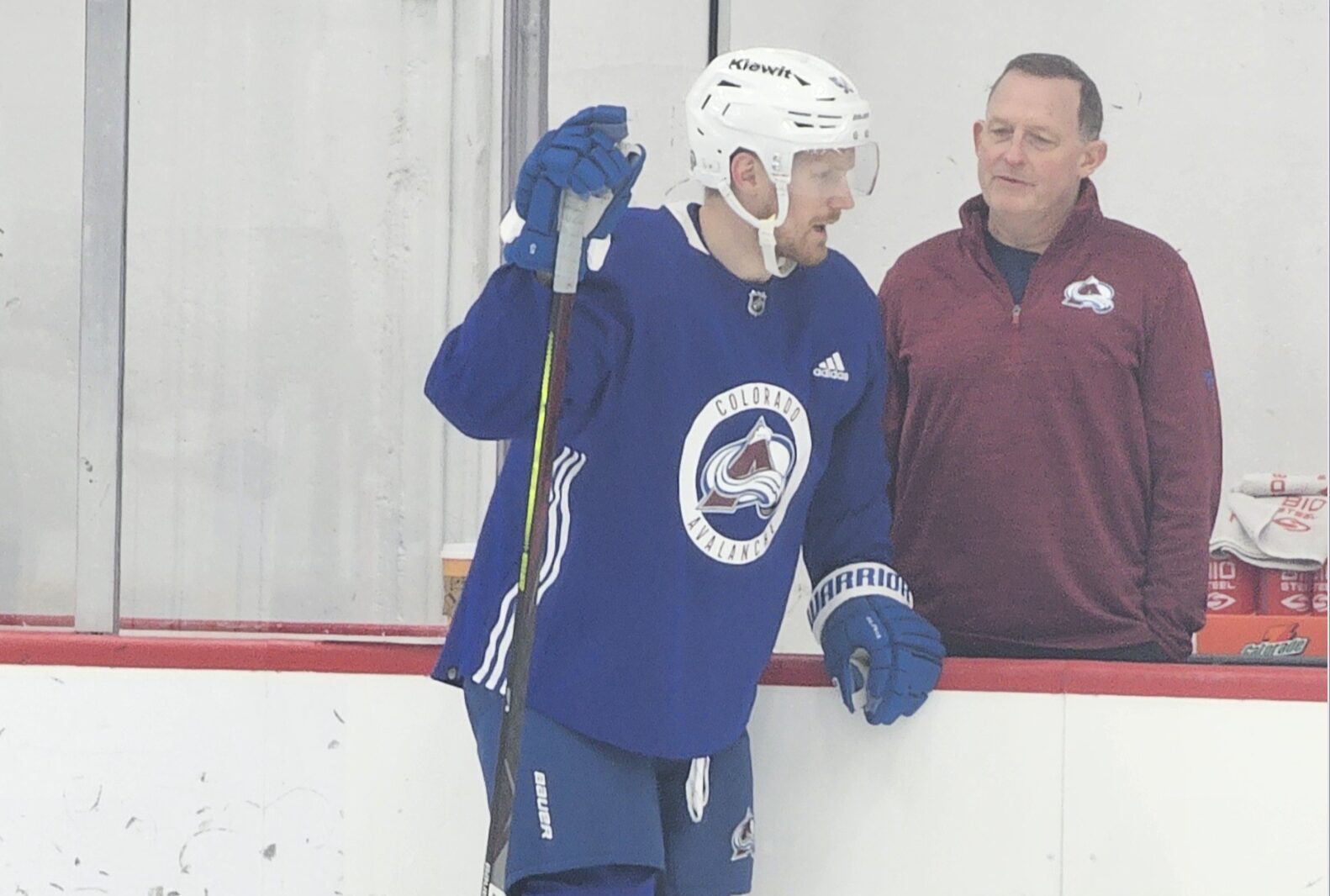 VIDEO Gabriel Landeskog takes the ice for the first time since knee