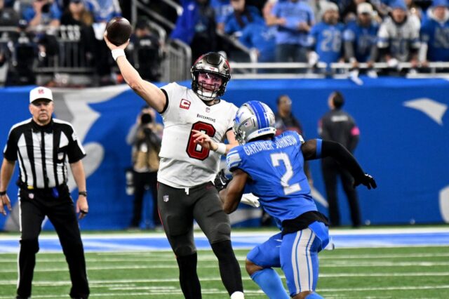 Baker Mayfield against the Lions in the playoffs.