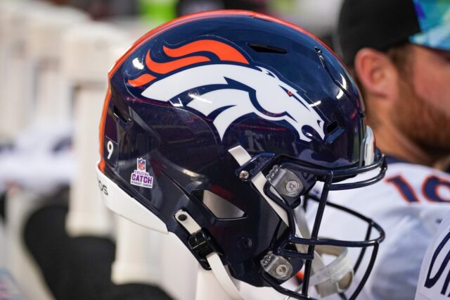 Denver Broncos helmet in 2023.