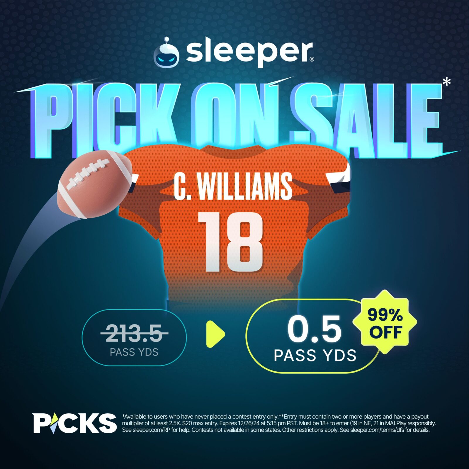 Sleeper Fantasy promo code NFL week 17