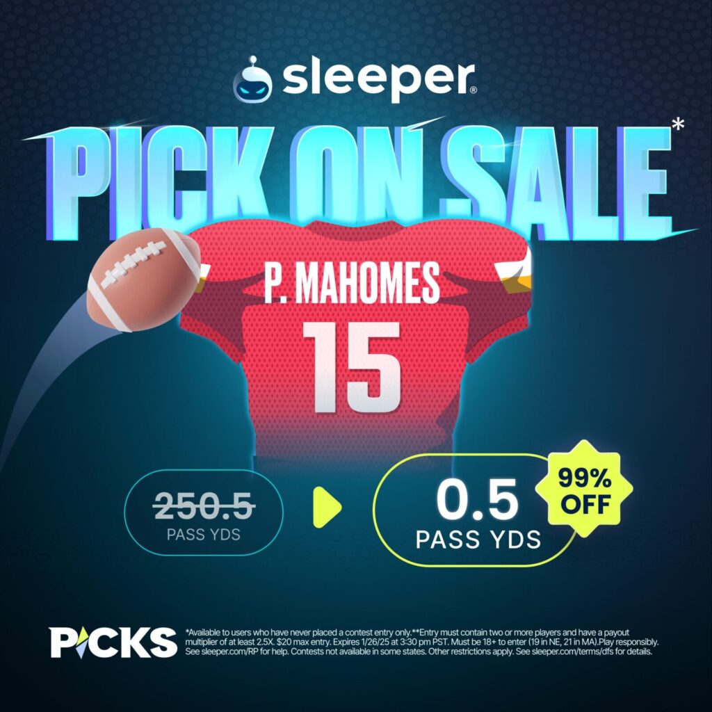 Sleeper Fantasy Free Pick offer on Patrick Mahomes