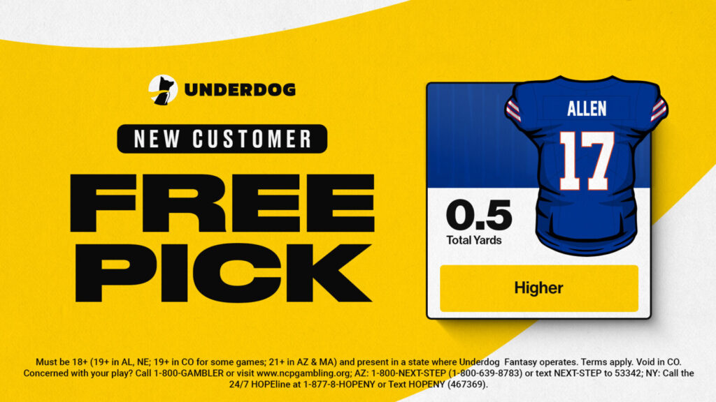 Underdog Promo Code bonus offer on Josh Allen