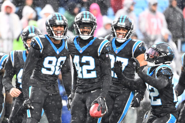 NFL: Atlanta Falcons at Carolina Panthers - Denver Broncos newest signing Sam Franklin Jr.
