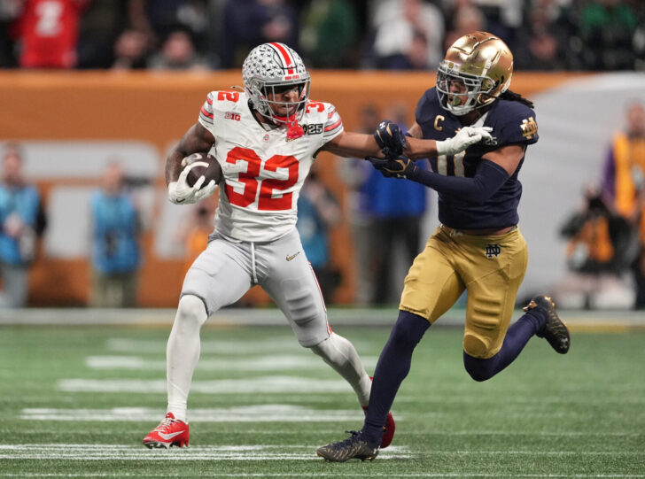 Potential Denver Broncos draft prospect TreVeyon Henderson