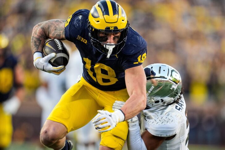 Denver Broncos potential draft target Colston Loveland.