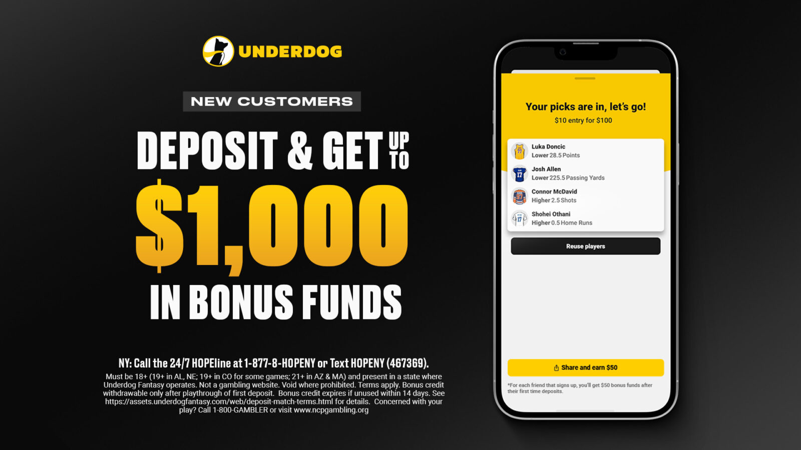 Best Underdog Bonus