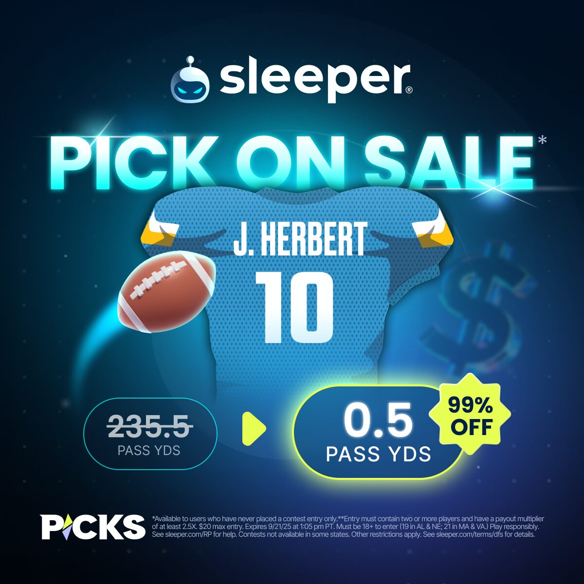 Sleeper Promo on Justin Herbert 9-21-25