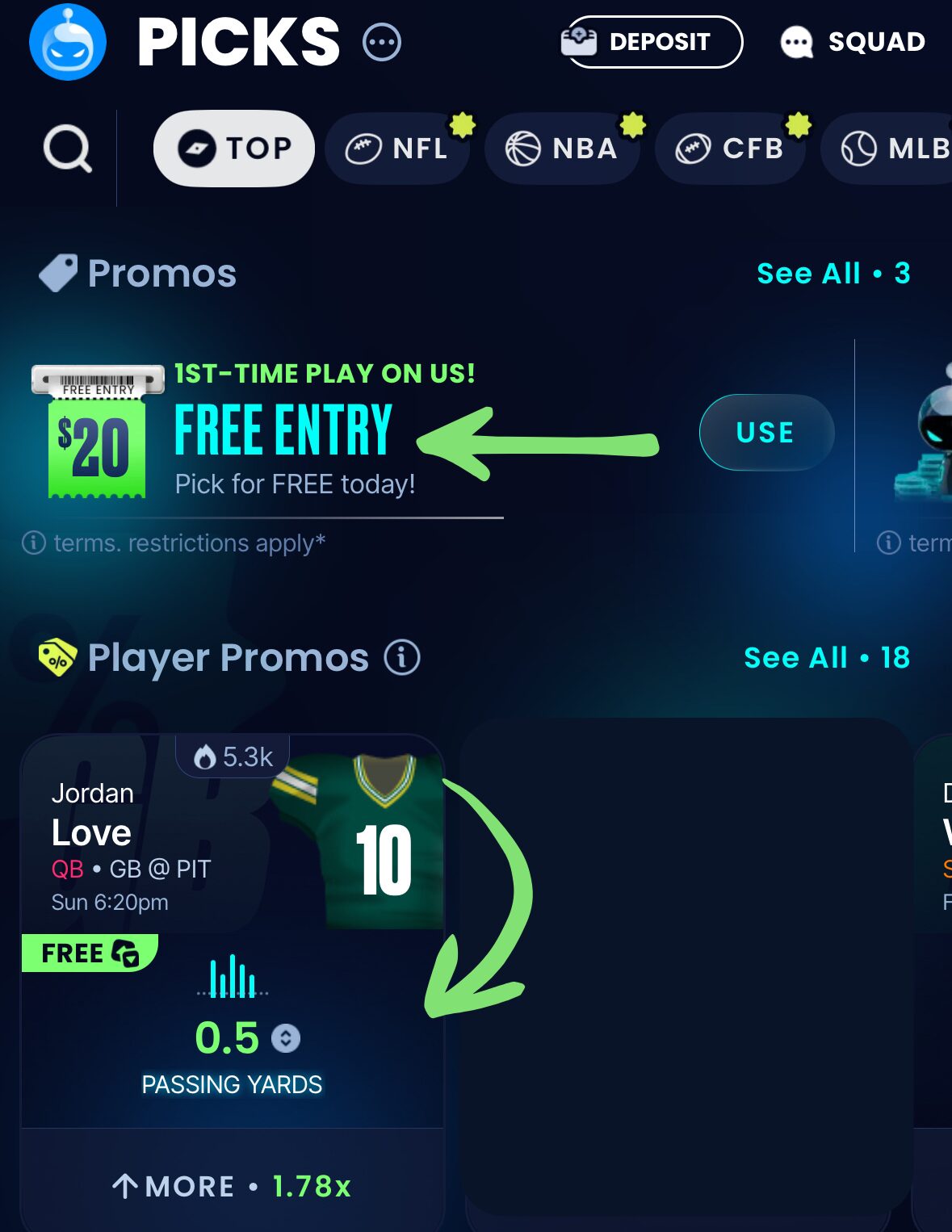 Sleeper Promo Code offer Jordan Love NFL week 8