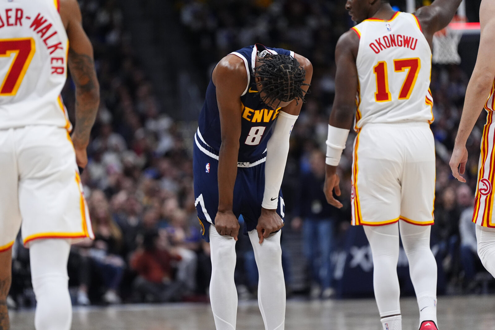 Denver Nuggets blitzed in fourth quarter, lose to Atlanta Hawks without Jokic, Murray